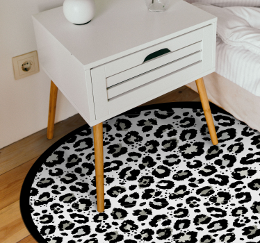 Leopard patterned round vinilni tepih z živalskim potiskom - TenStickers