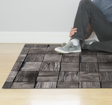 Leseni bloki 3d efekt tekstura lesni efekt vinil tla - TenStickers