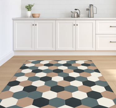 Modern hexagonal tiles vinilna preproga za kuhinjo - TenStickers