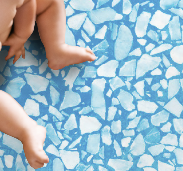 Modra akvarel terazzo tekstura preproga - TenStickers