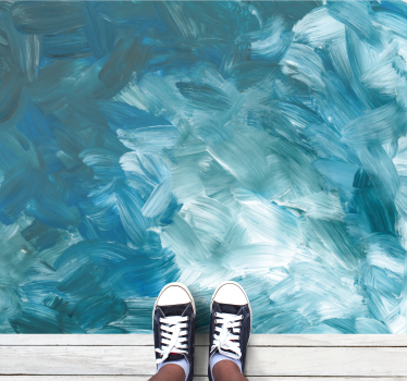 Marine brush strokes vinilna preproga - TenStickers