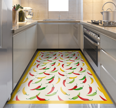 Chili pepper motif vinilna preproga za kuhinjo - TenStickers