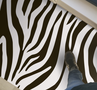 Motiv zebrastih črt vinilni tepih s potiskom živali - TenStickers