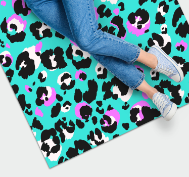 Pisane leopardje lise vinilni tepih s potiskom živali - TenStickers