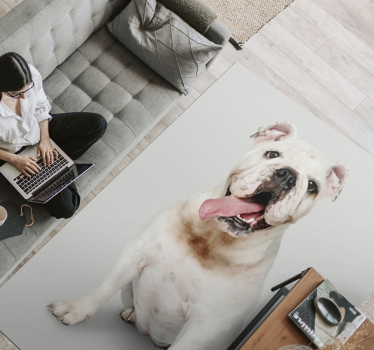Portret srečnega buldoga vinilni tepih s potiskom živali - TenStickers