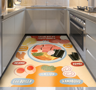 Prikaz sestavin ramen Vinilna preproga za kuhinjo - TenStickers