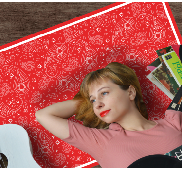 Rdeča preproga iz vzorca boho bandana - TenStickers