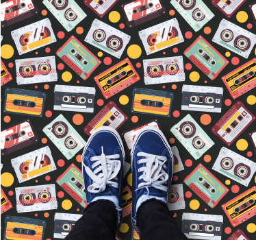 Retro cassette style vinilne talne obloge z teksturo - TenStickers