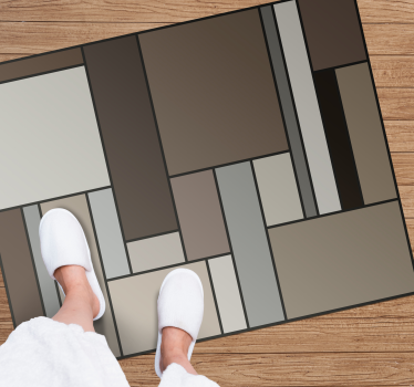 Rjavi kvadrati geometrijske vinil preproge - TenStickers
