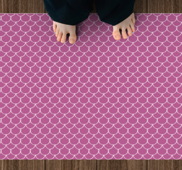Pink scallop patterns vinilni tepih z živalmi - TenStickers