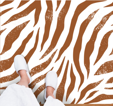 Rustikalne zebraste črte vinilni tepih s potiskom živali - TenStickers