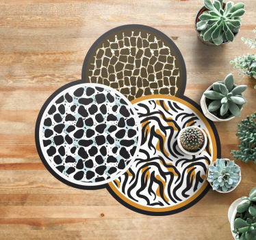 Safari motiv trio vinilni tepih s potiskom živali - TenStickers
