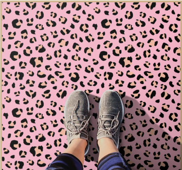 Chic pink leopard pattern vinilni tepih z vzorcem živali - TenStickers