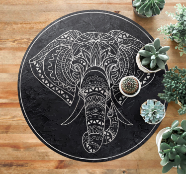 Slon v obliki marmornate teksture mandala mat - TenStickers