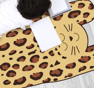 Srečen leopard vinilni tepih s potiskom živali - TenStickers