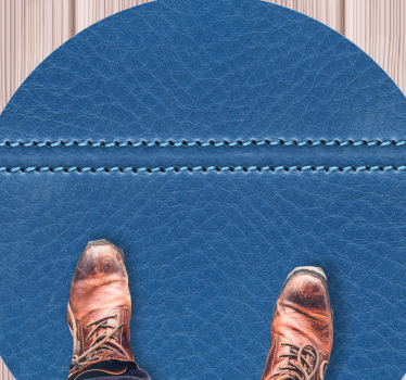 Leather blue effect vinilne talne obloge z teksturo - TenStickers