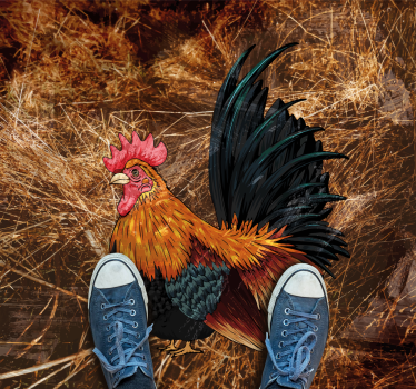 Vibrant rooster depiction vinilni tepih z motivom živali - TenStickers
