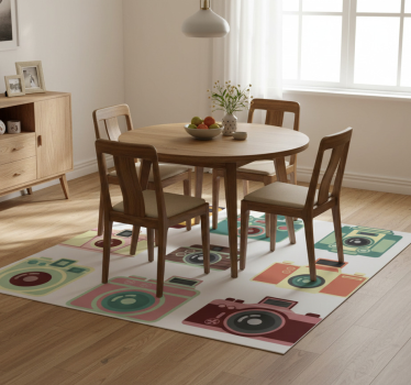 Vinilna preproga za jedilnico vintage fotoaparati - TenStickers