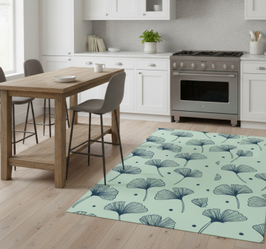 Vinilna preproga za kuhinjo cvetlični modri vzorec - TenStickers