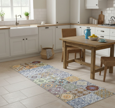 Vinilna preproga za kuhinjo ekletični mediteranski patchwork - TenStickers