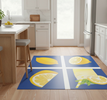Vinilna preproga za kuhinjo limona tiles - TenStickers