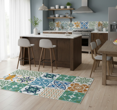 Vinilna preproga za kuhinjo mešanica porcelanastih ploščic - TenStickers