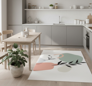 Vinilna preproga za kuhinjo minimalistični obarvani listi - TenStickers
