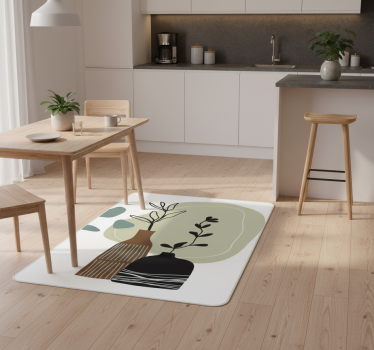 Vinilna preproga za kuhinjo obarvani listi v vazi - TenStickers