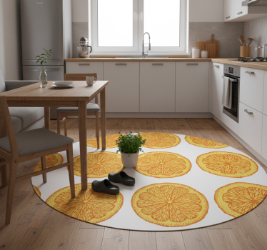 Vinilna preproga za kuhinjo z oranžnimi nalepkami - TenStickers