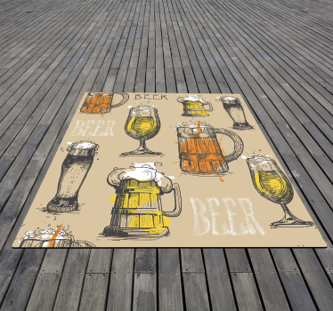 Vintage vinilna preproga - kozarci za pivo - TenStickers