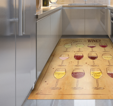 Vrste vina Vinilna preproga za kuhinjo - TenStickers