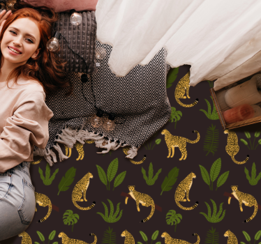 Vzorec leopardjih listov vinilni tepih s potiskom živali - TenStickers