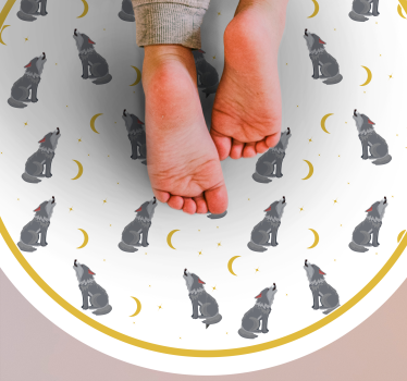 Vzorec volčje lune vinilni tepih s potiskom živali - TenStickers