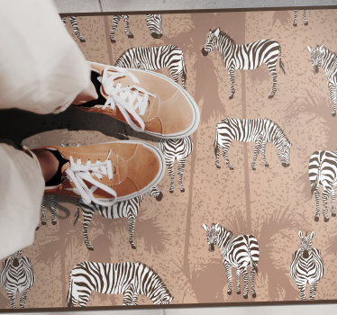 Vzorec zebraste črede vinilni tepih s potiskom živali - TenStickers