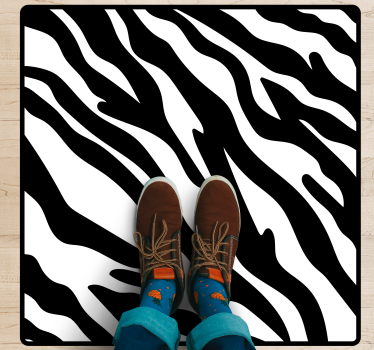 Zebra pattern style vinilni tepih z živalskim potiskom - TenStickers