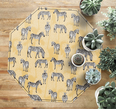 Zebra safari vzorec vinilni tepih s potiskom živali - TenStickers