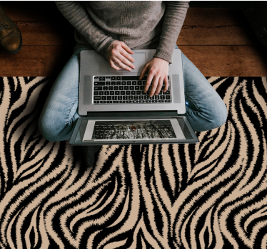 Zebra striped motif vinilni tepih z motivom živali - TenStickers