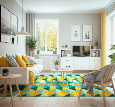 Zgodba o trikotnih geometrijskih vinilnih preprogah - TenStickers