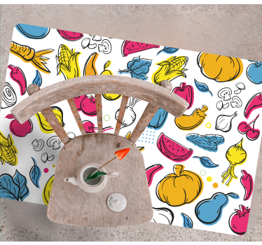 živahna ilustracija sadja Vinilna preproga za kuhinjo - TenStickers