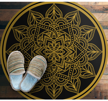 Zlata sončna oblika mandala mat - TenStickers