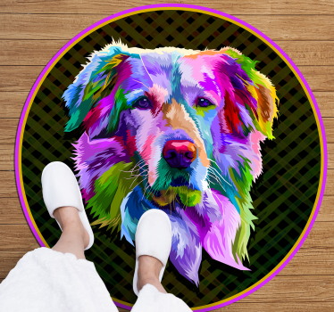 Zlati prinašalec pop art živalska podloga - TenStickers