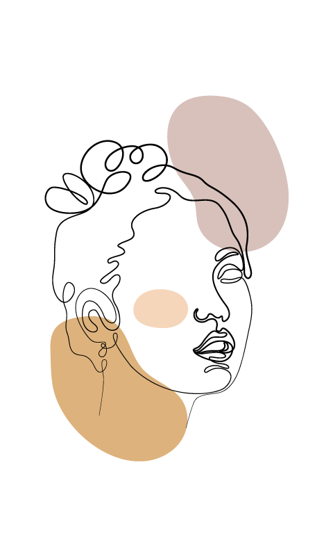 Abstraktni obraz in krogi Bel vinilni preproga - TenStickers