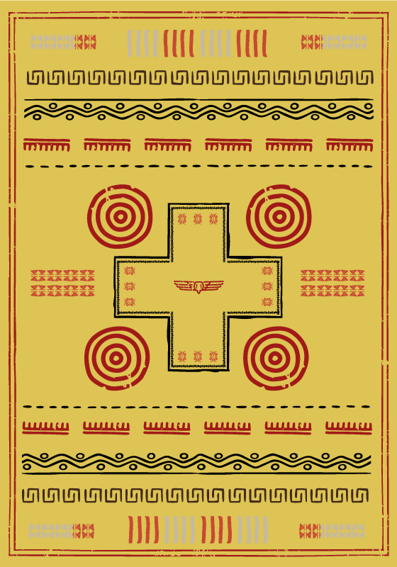 Etnično oblikovanje Rumeno vinilno preproga - TenStickers