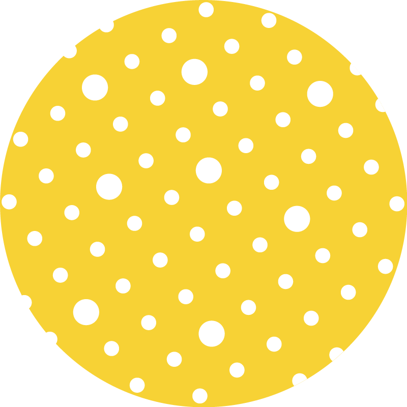 Polka dot Rumeno vinilno preproga - TenStickers