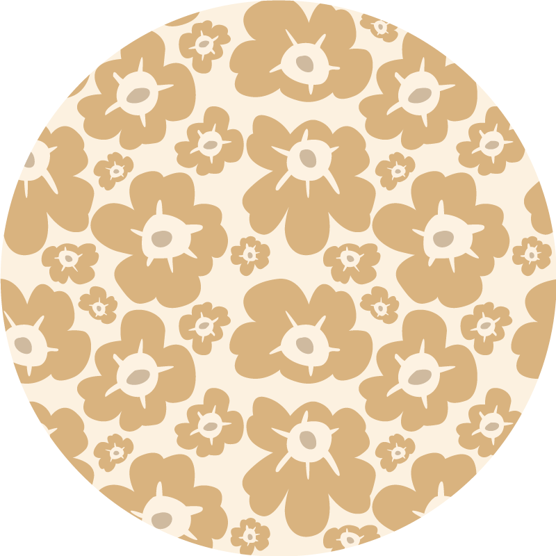 Beige poppies cvetlična vinilna preproga - TenStickers