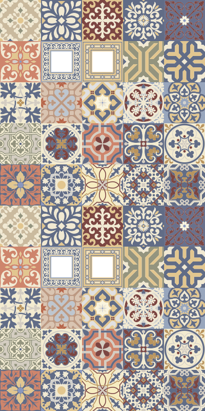 Večbarvni hidravlični Vinilna preproga za kuhinjo - TenStickers