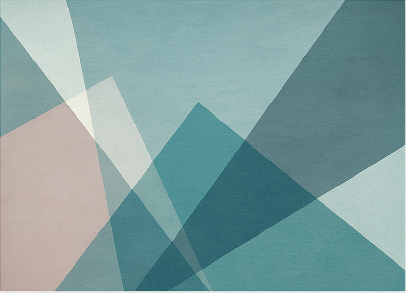 Geometrijsko abstraktno oblikovanje Modra vinilna preproga - TenStickers