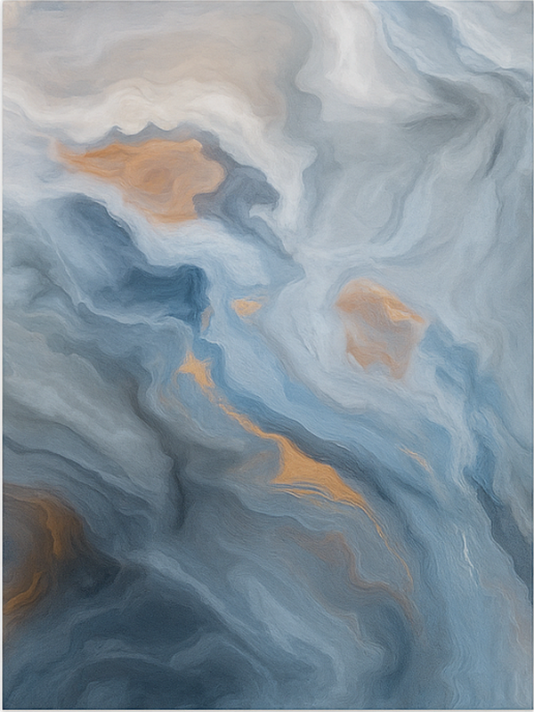 Jantarno modri odtenki Marmorna vinilna preproga - TenStickers