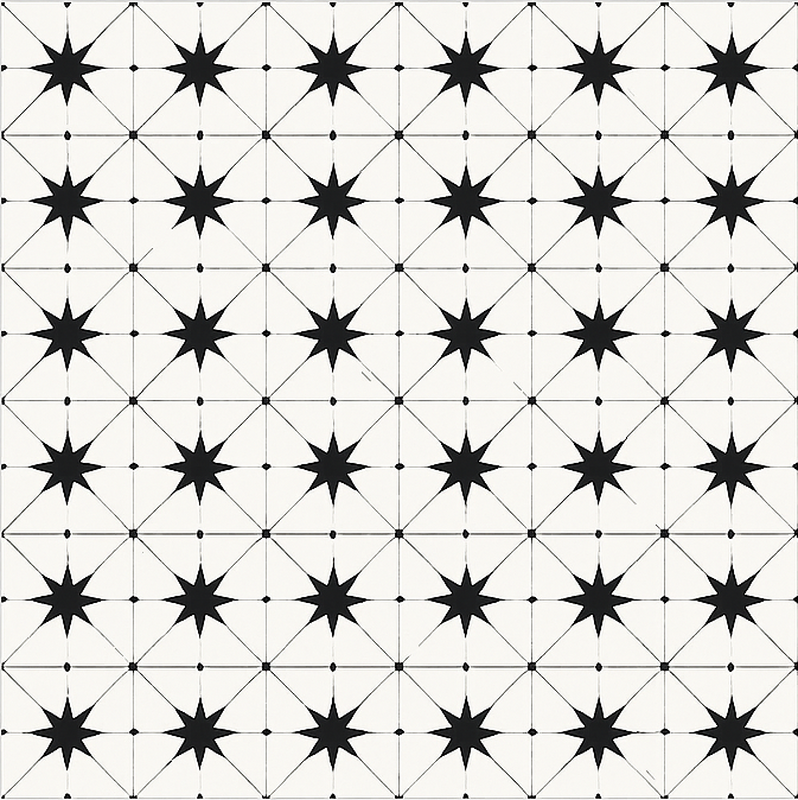 Vzorec enkaustike zvezde Vinilna preproga za jedilnico - TenStickers