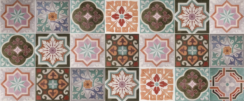 Sicilijanski piastrel Vinilna mozaik preproga - TenStickers